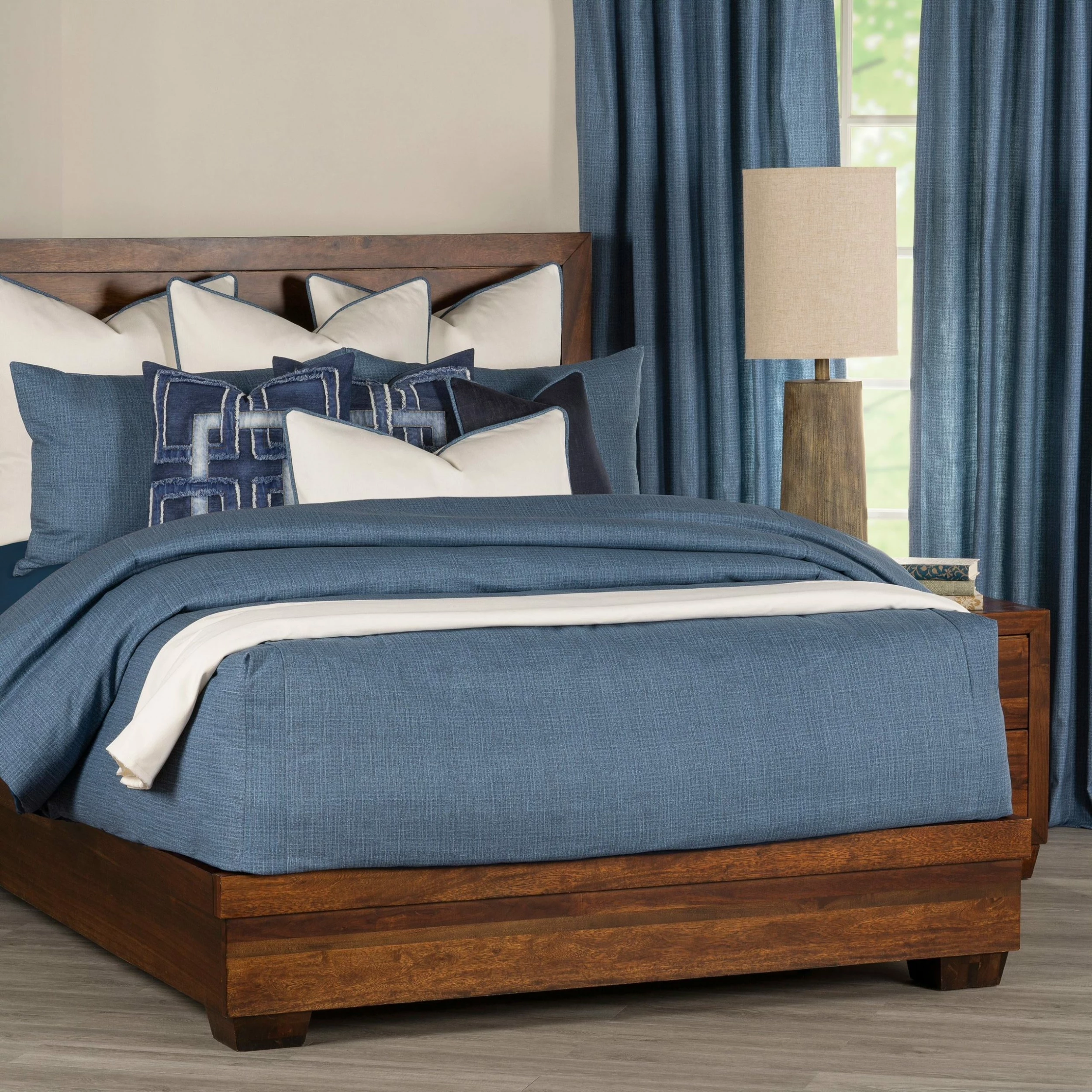 Buy π SIScovers Overall Denim-Style Bed Cap Comforter Set With Sewn Corners White π₯ - Image 4