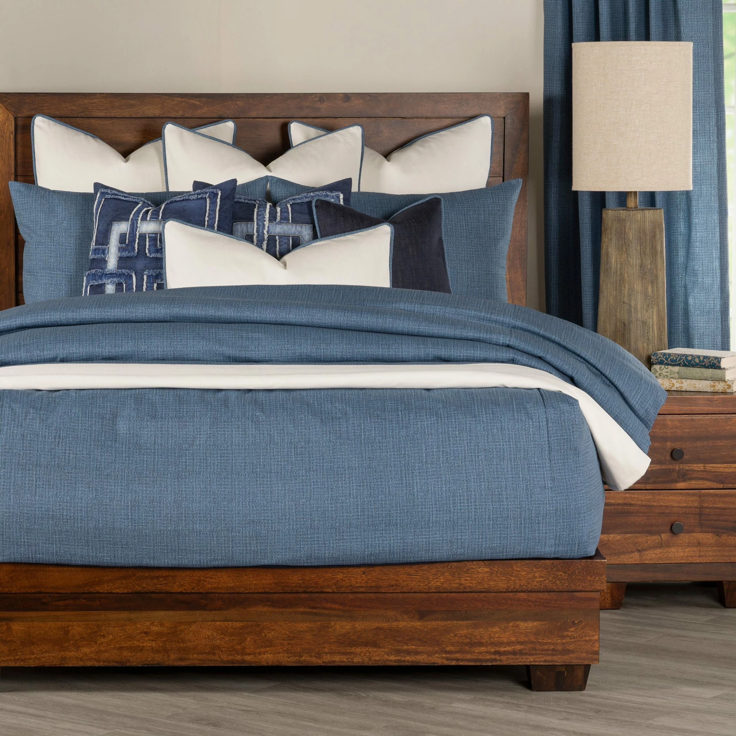 Buy π SIScovers Overall Denim-Style Bed Cap Comforter Set With Sewn Corners White π₯ - Image 5