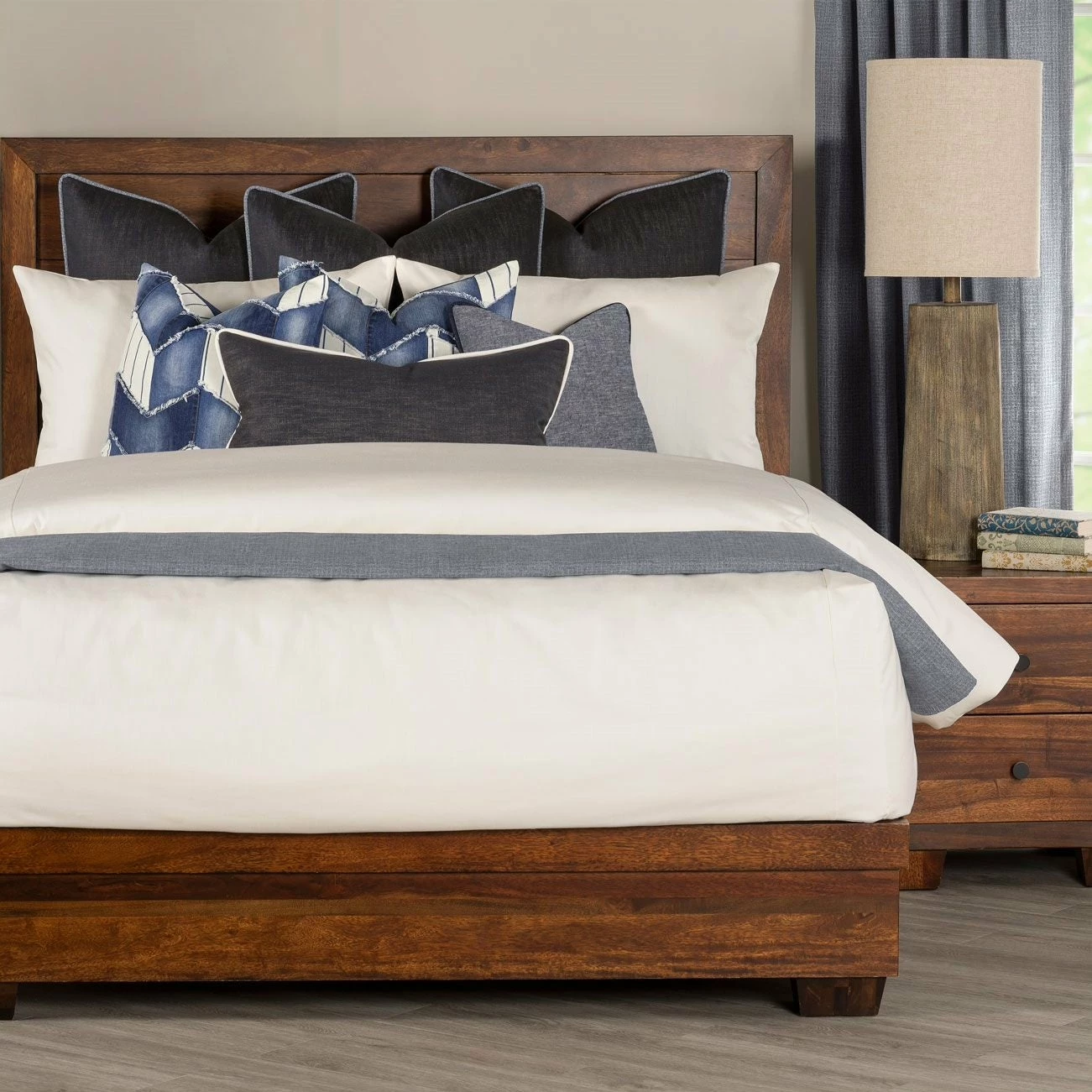 Buy π SIScovers Overall Denim-Style Bed Cap Comforter Set With Sewn Corners White π₯ - Image 8