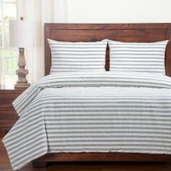 Hot Sale 😍 Siscovers Cotton Blend Farmhouse Stripe Duvet And Shams Set 🥰