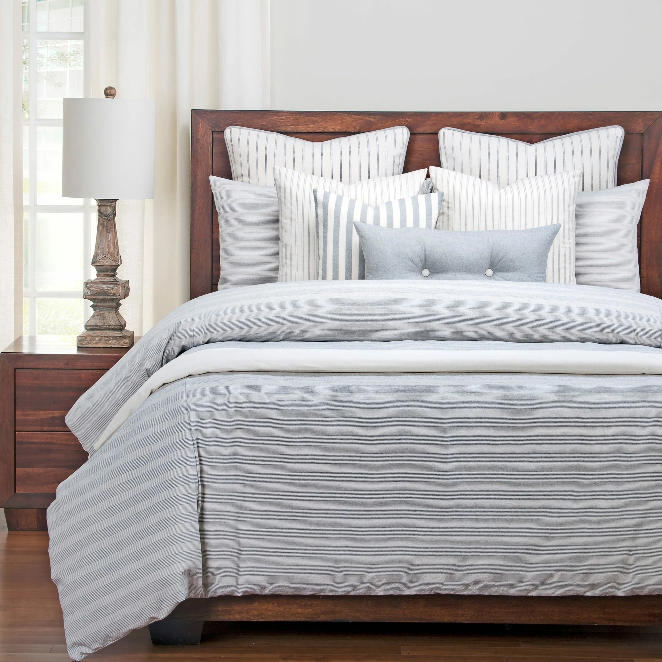 Best Sale βοΈ Siscovers Homestead Farmhouse Stripe Cotton Duvet And Shams Set β - Image 6