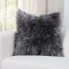 Outlet ⌛ Siscovers Llama Charcoal Faux Fur Throw Pillow ❤️