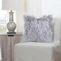 Flash Sale ⭐ Siscovers Llama Silver Faux Fur Throw Pillow ✔️