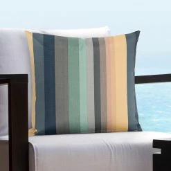 Coupon 🔥 Siscovers Shore Stripe Solarium Indoor/Outdoor Throw Pillow Multi 🤩