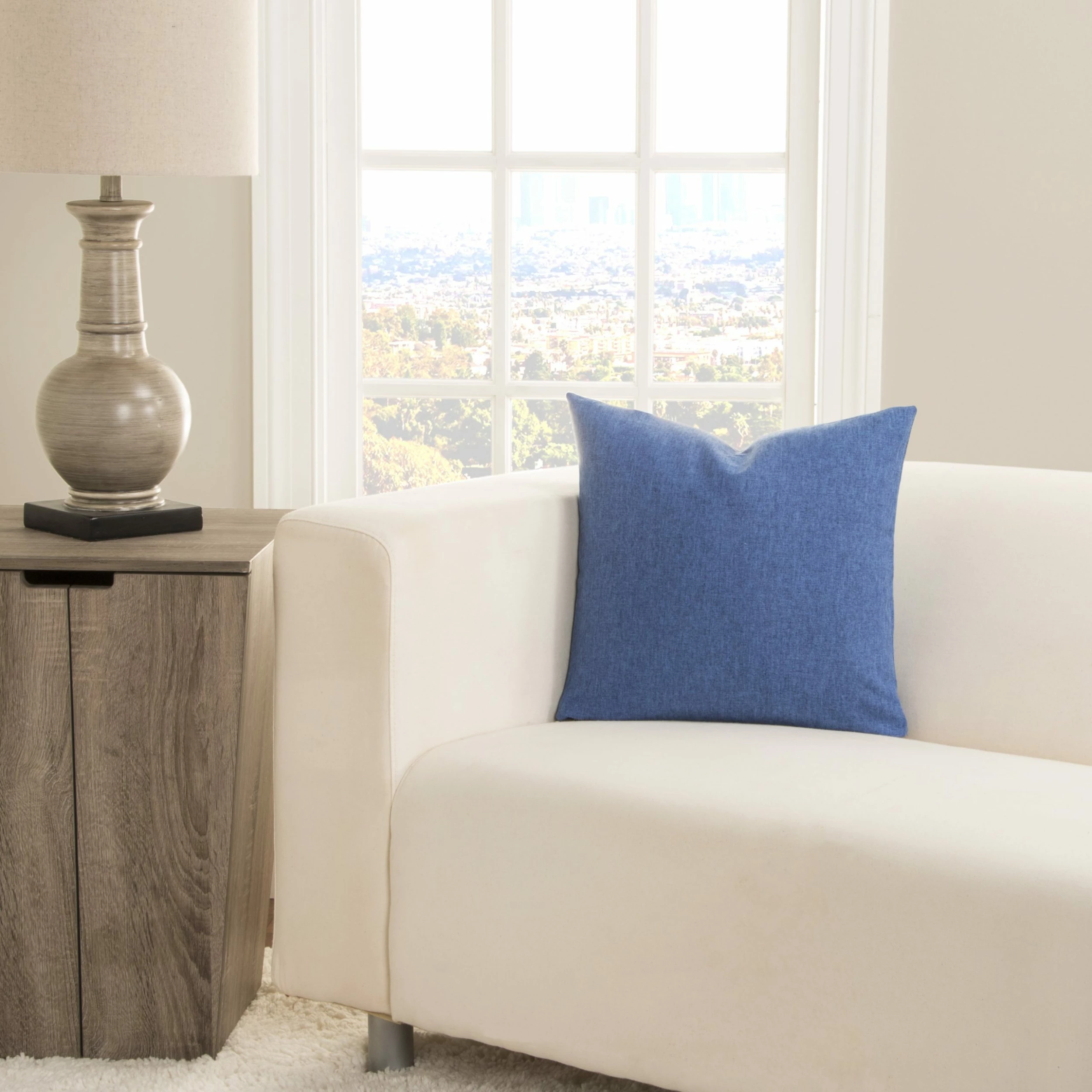 Outlet π SIScovers Woolly Blue/ Orange Polyester Accent Pillow π - Image 4