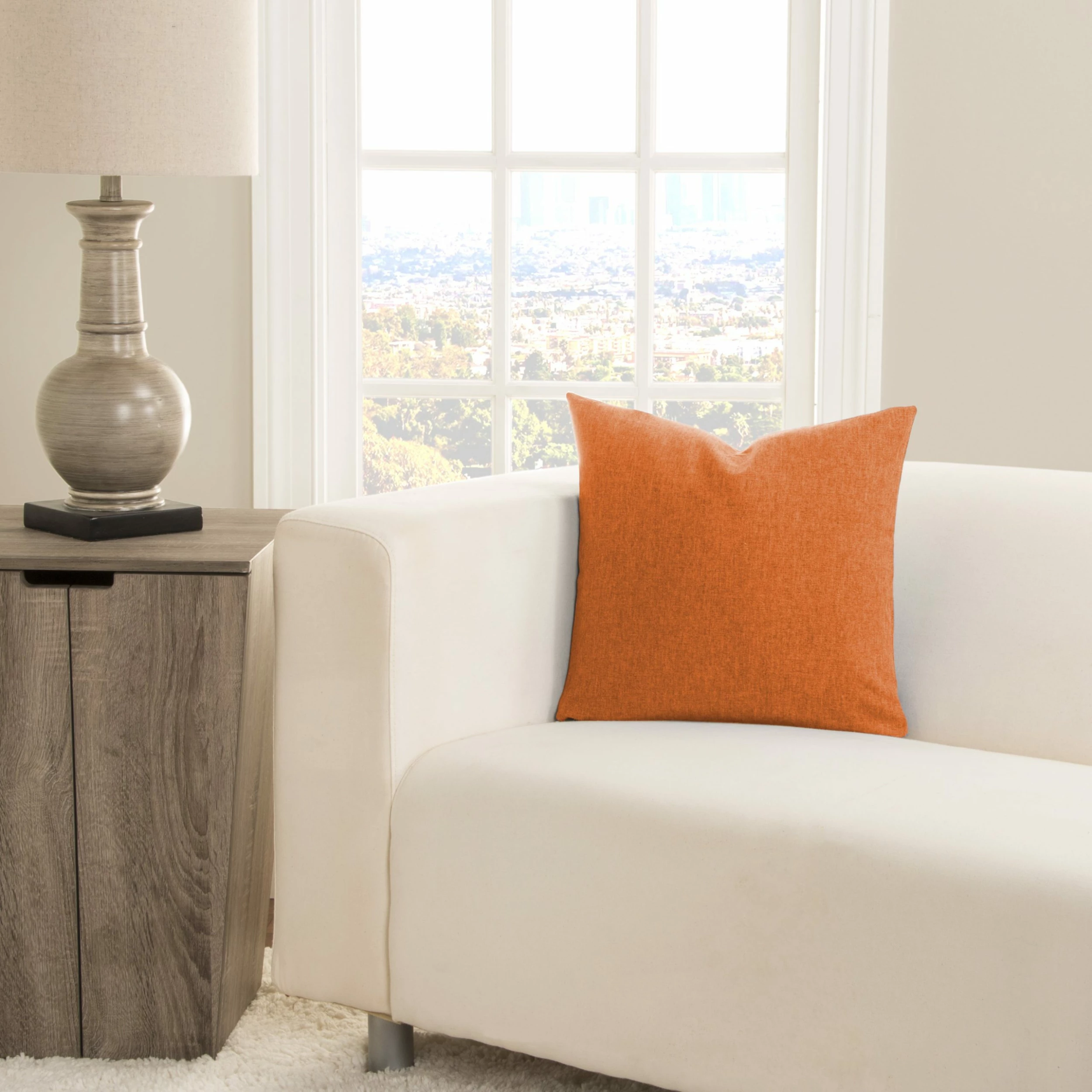 Outlet π SIScovers Woolly Blue/ Orange Polyester Accent Pillow π - Image 3